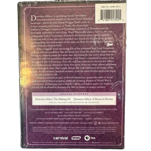 Downton Abbey Season 1 Masterpiece DVD TV Series Original UK Edition Maggie Smit - Picture 2 of 2